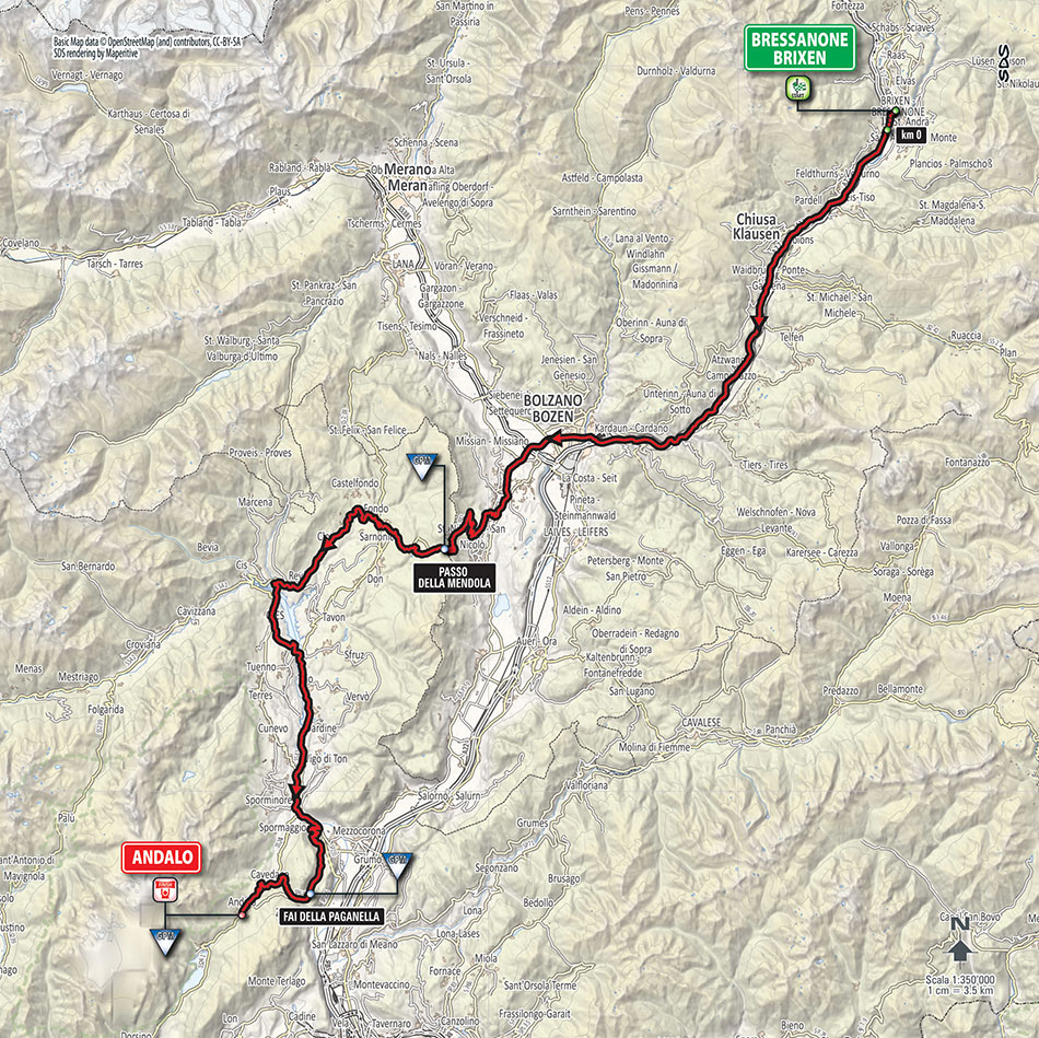 Tappa 16 BRESSANONE/BRIXEN - ANDALO Giro d’Italia